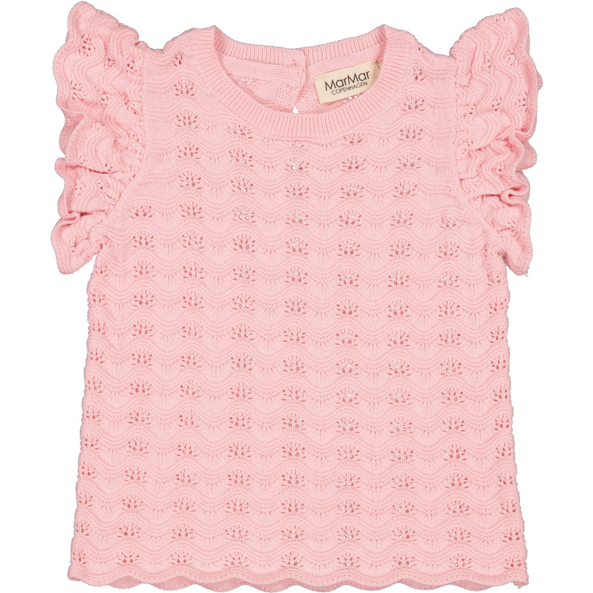 MarMar Cotton Knit Lace Pink Poppet Tivio Stickad Topp