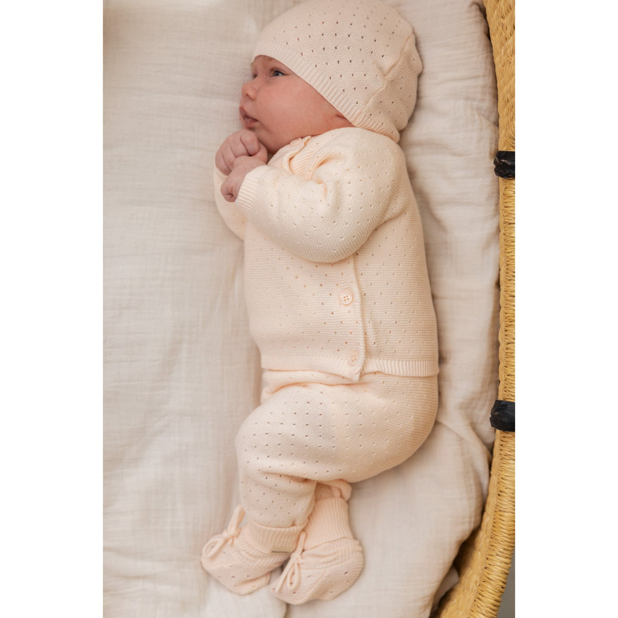 MarMar New Born Cotton Knit Links-Links Soft Rosa Toll Stickad