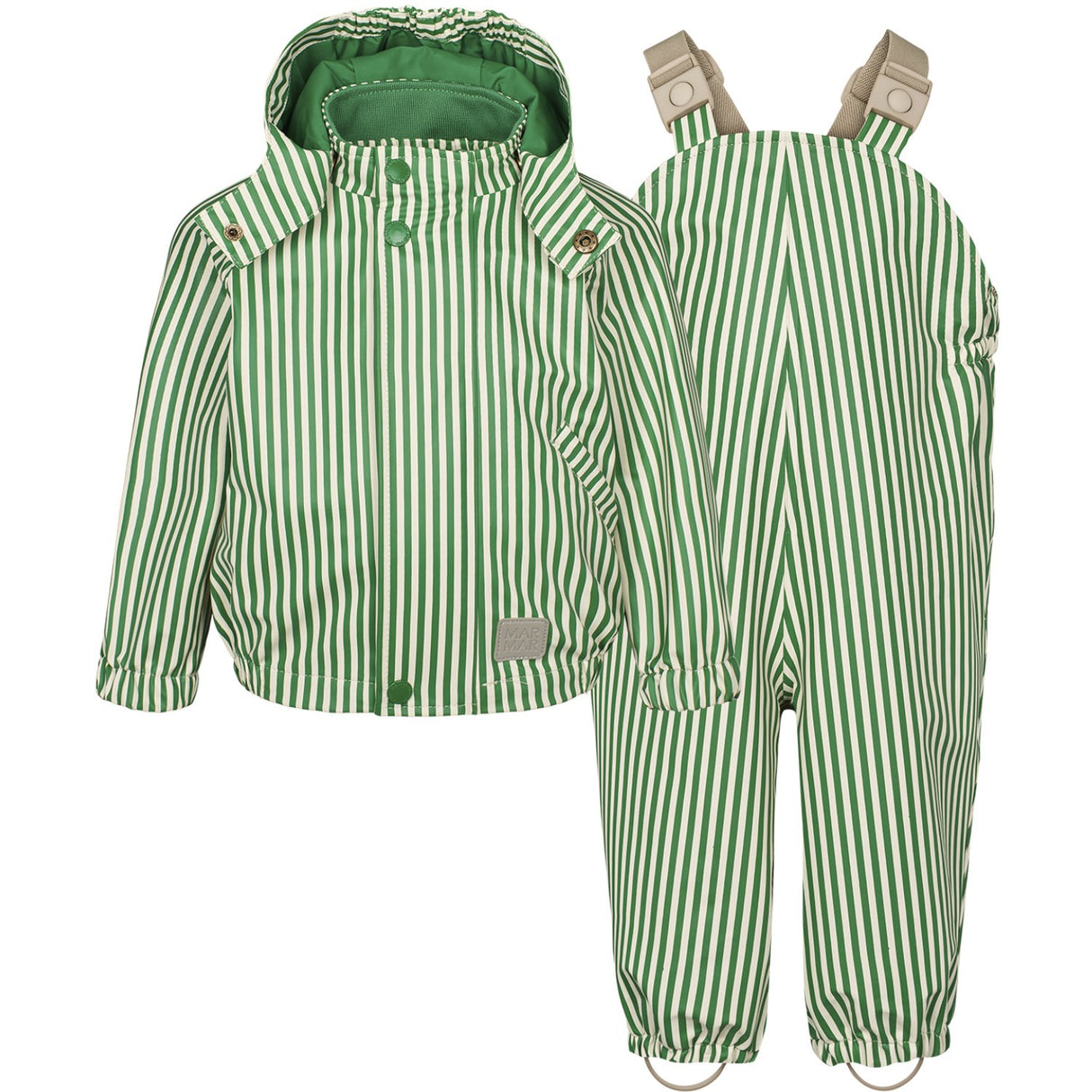 MarMar Rainwear Green Stripes Oddy Set Outerwear