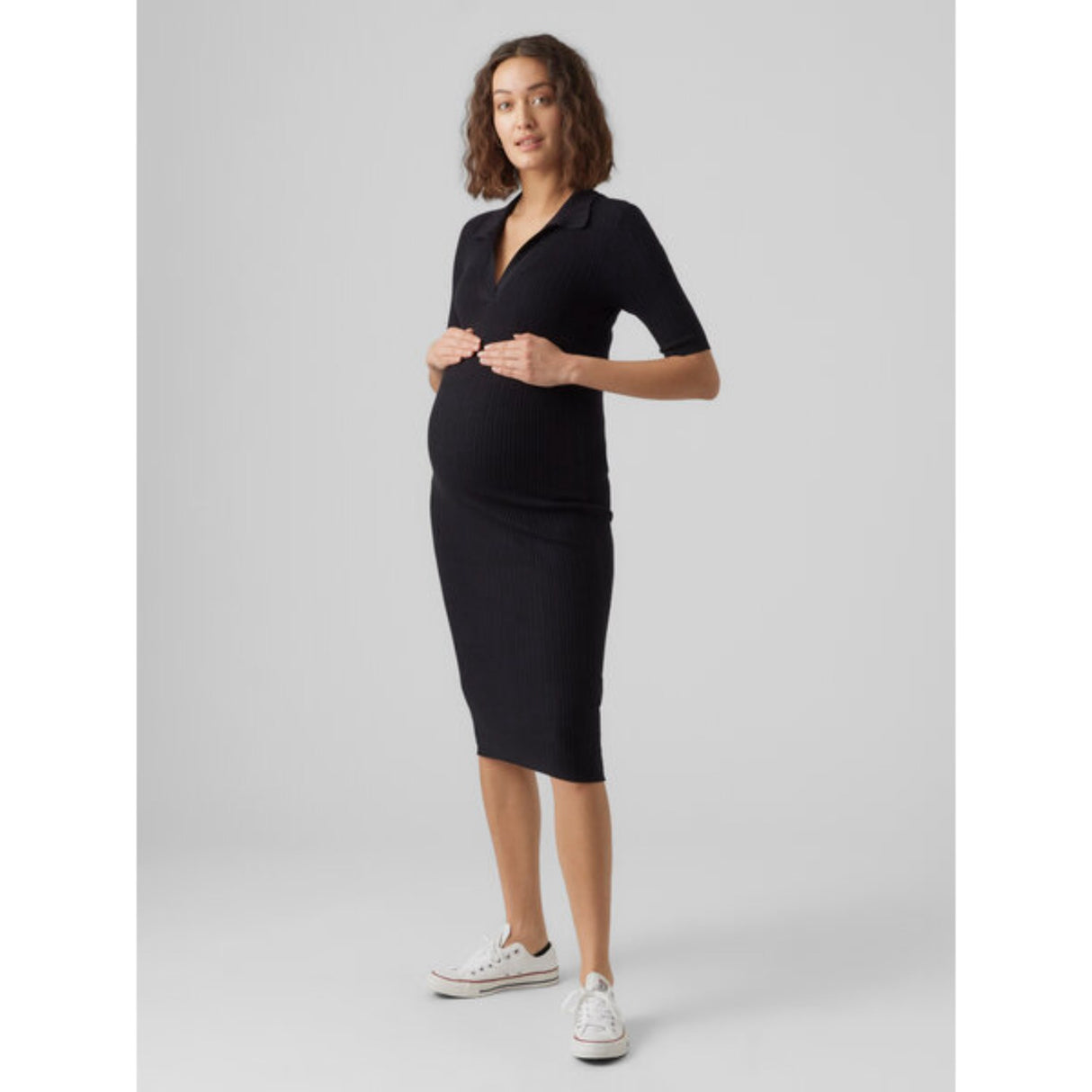 Vero Moda Maternity Black Holly Polo Klänning Noos