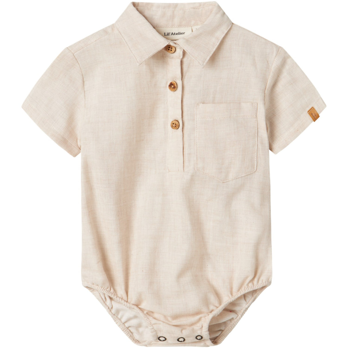 Lil'Atelier Bleached Sand Tarou Loose Skjorta Body