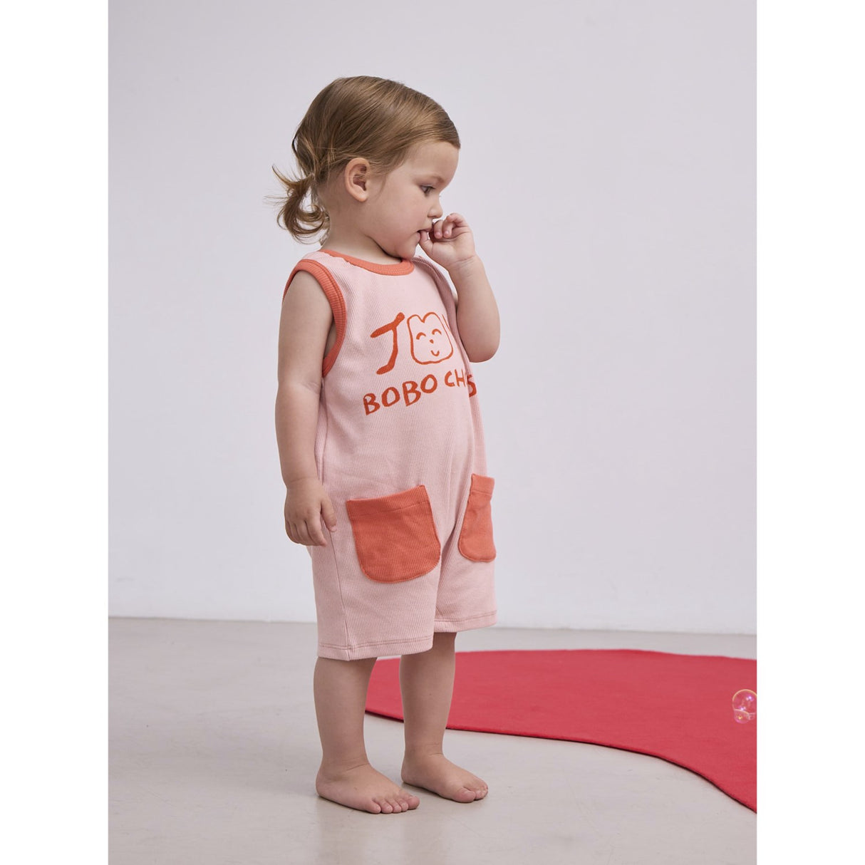 Bobo Choses Ljus Pink Smiling Pink Playsuit