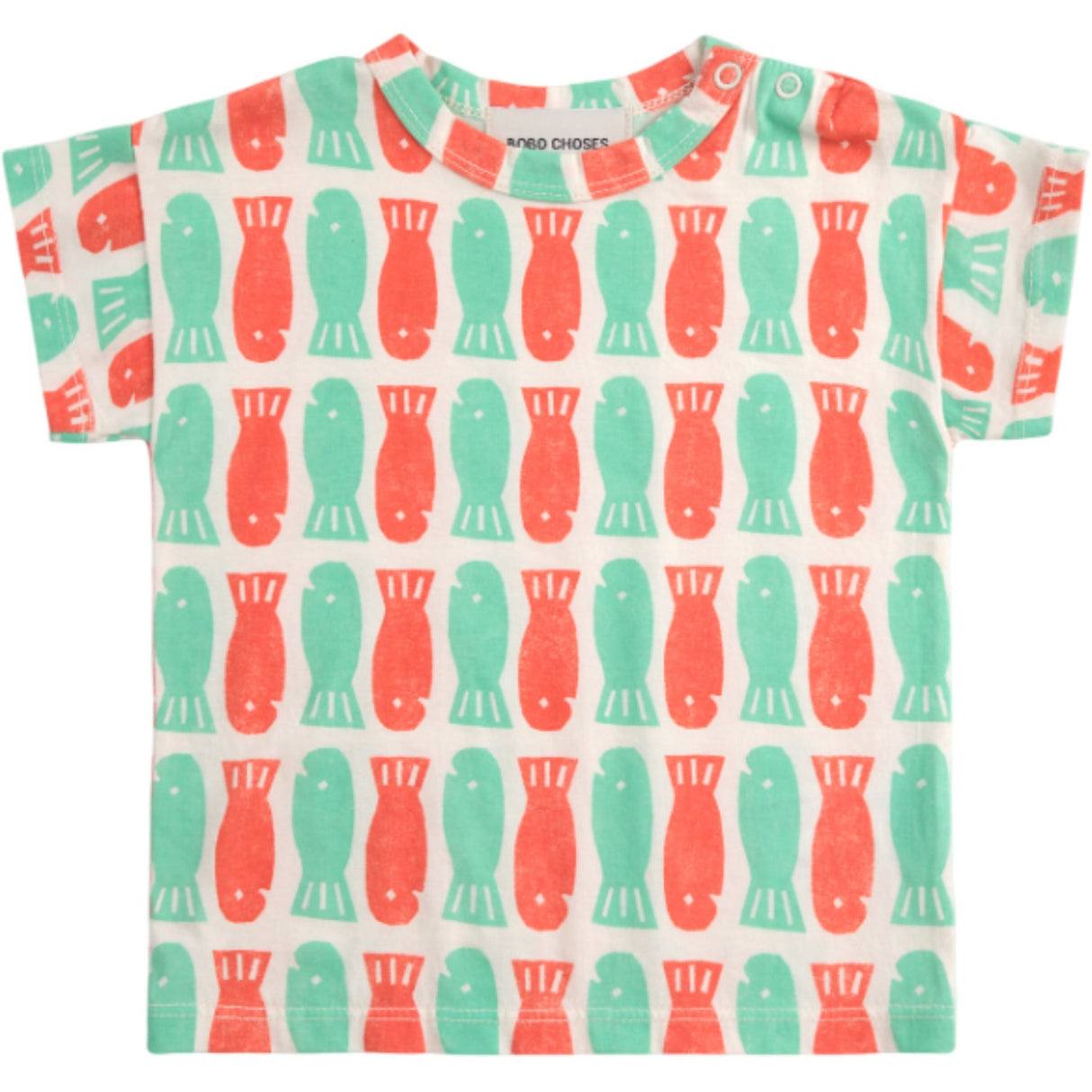 Bobo Choses Offwhite Lucky Fish All Över T-Shirt