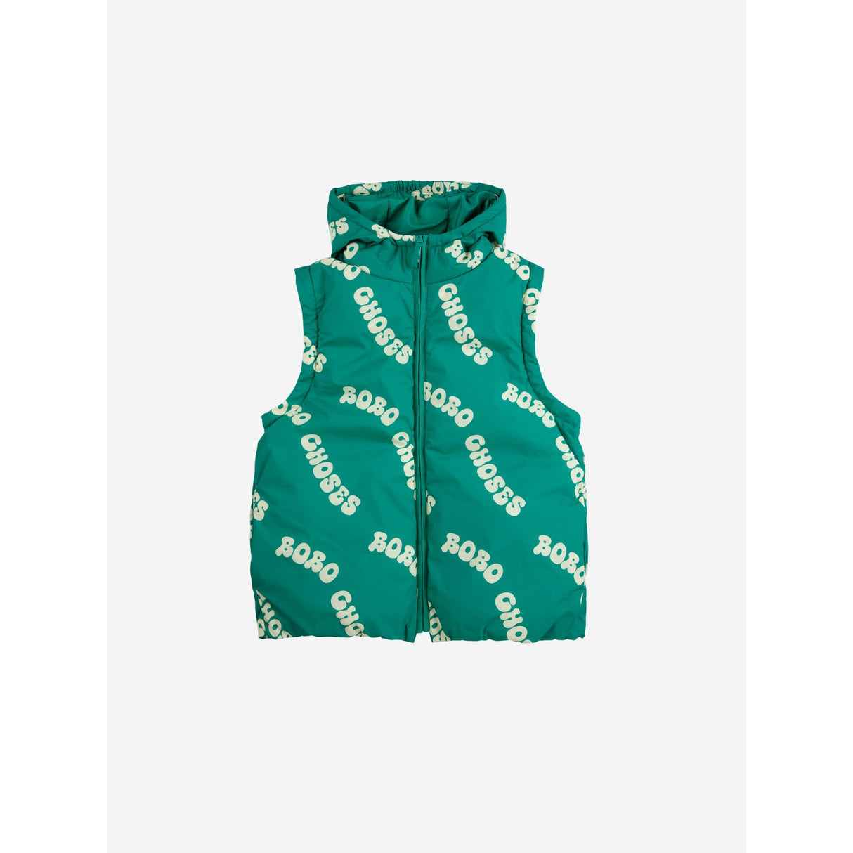 Bobo Choses Green Wavy Bobo Choses All Över Ljus Quiltad Anorak