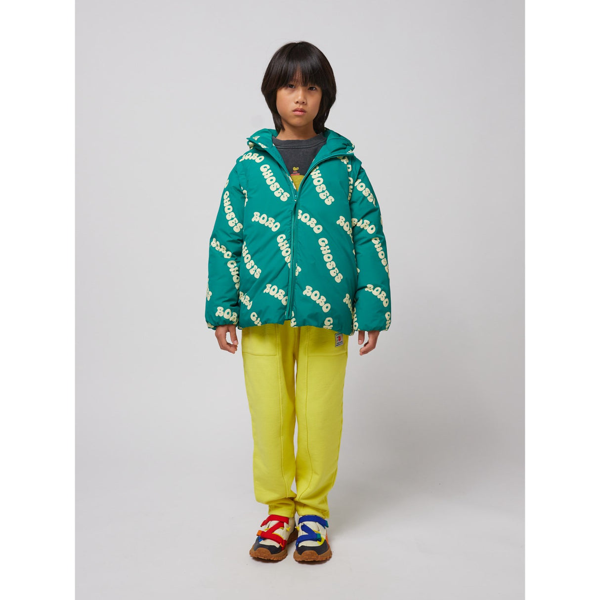 Bobo Choses Green Wavy Bobo Choses All Över Ljus Quiltad Anorak