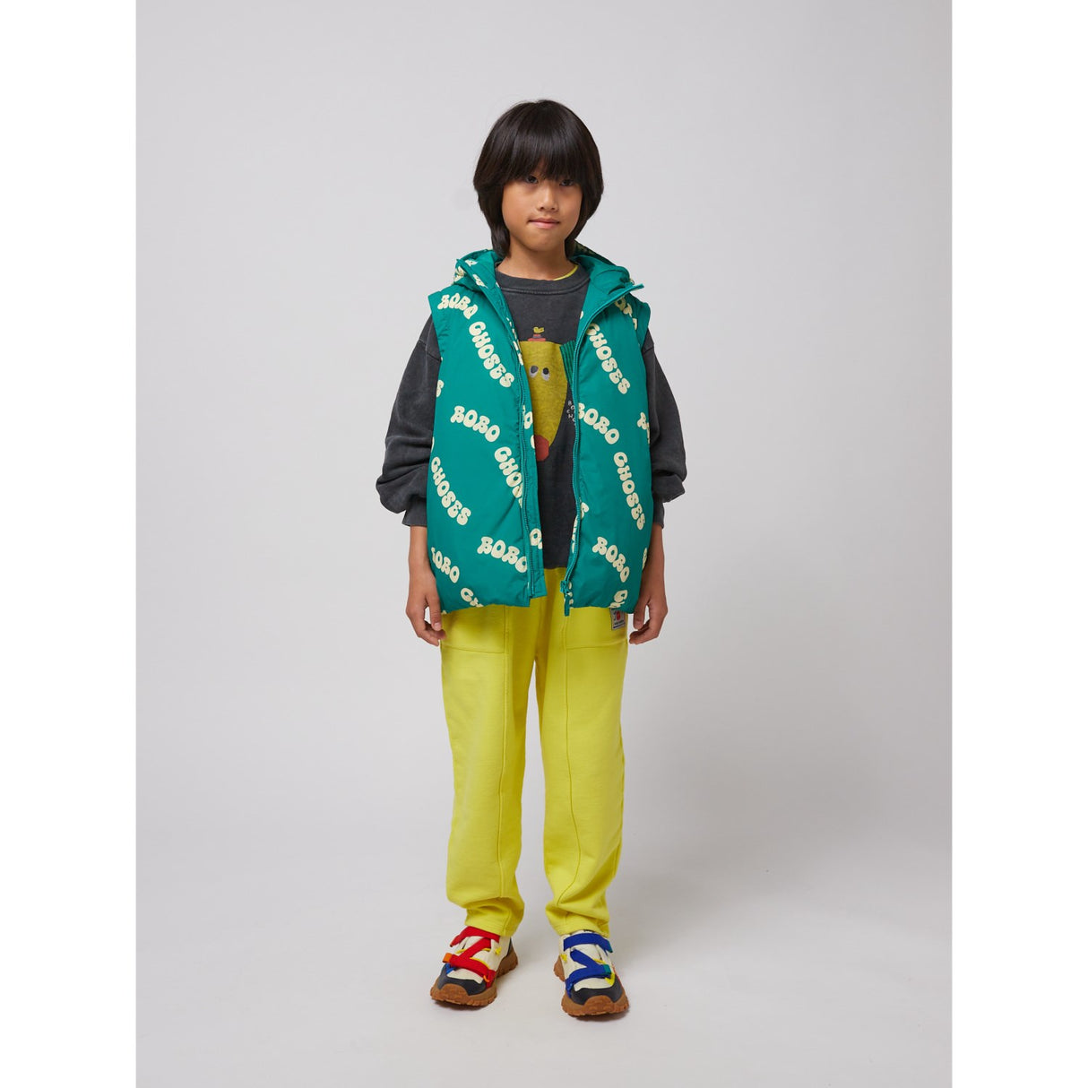 Bobo Choses Green Wavy Bobo Choses All Över Ljus Quiltad Anorak