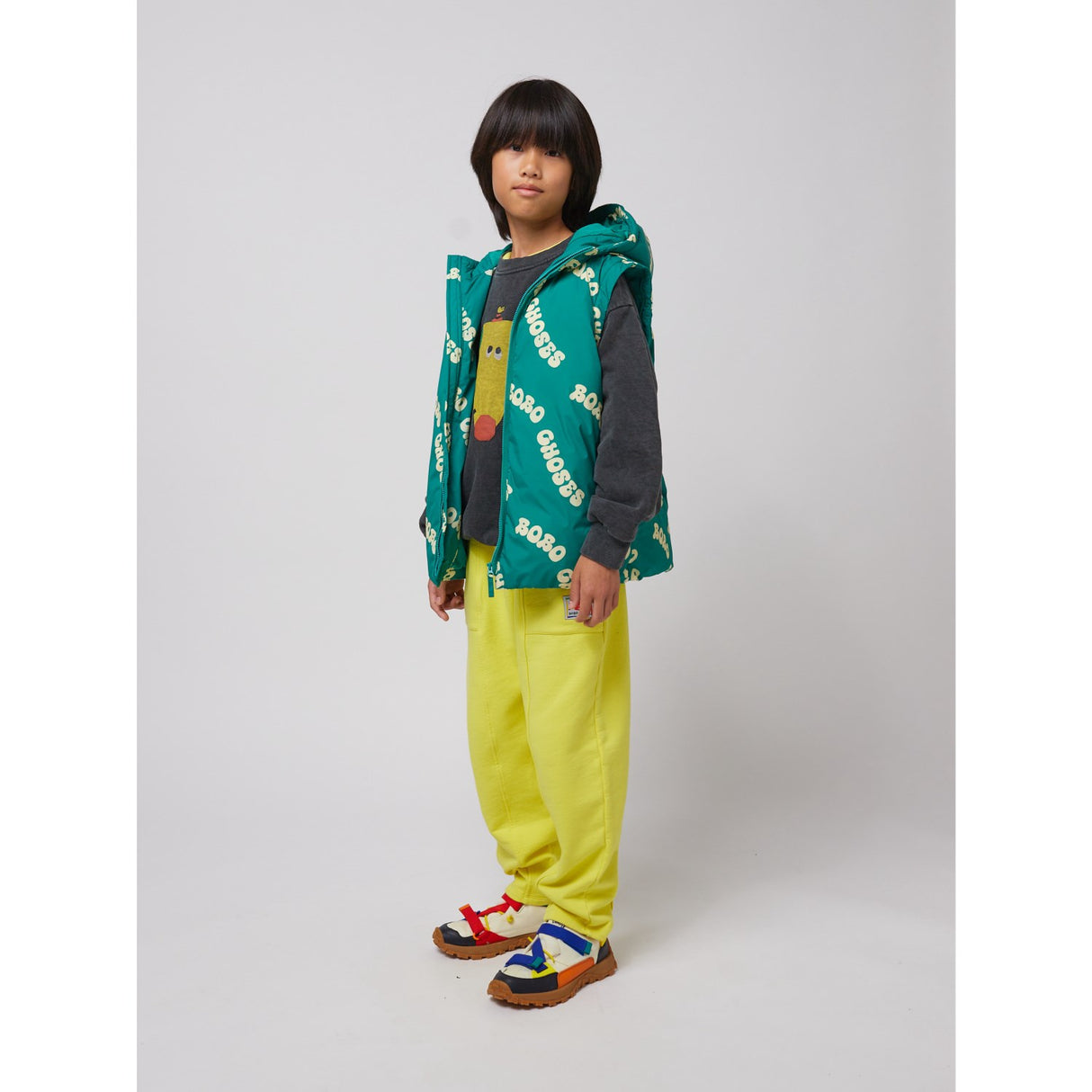 Bobo Choses Green Wavy Bobo Choses All Över Ljus Quiltad Anorak