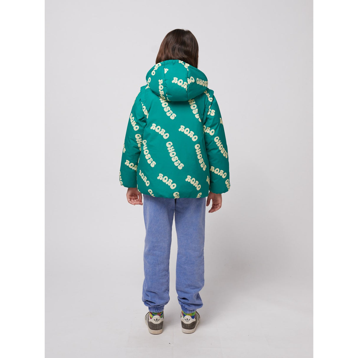 Bobo Choses Green Wavy Bobo Choses All Över Ljus Quiltad Anorak
