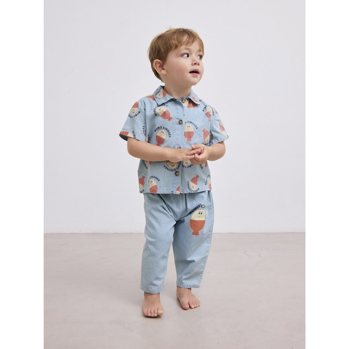 Bobo Choses Ljus Blue Morning Egg Denim Byxor