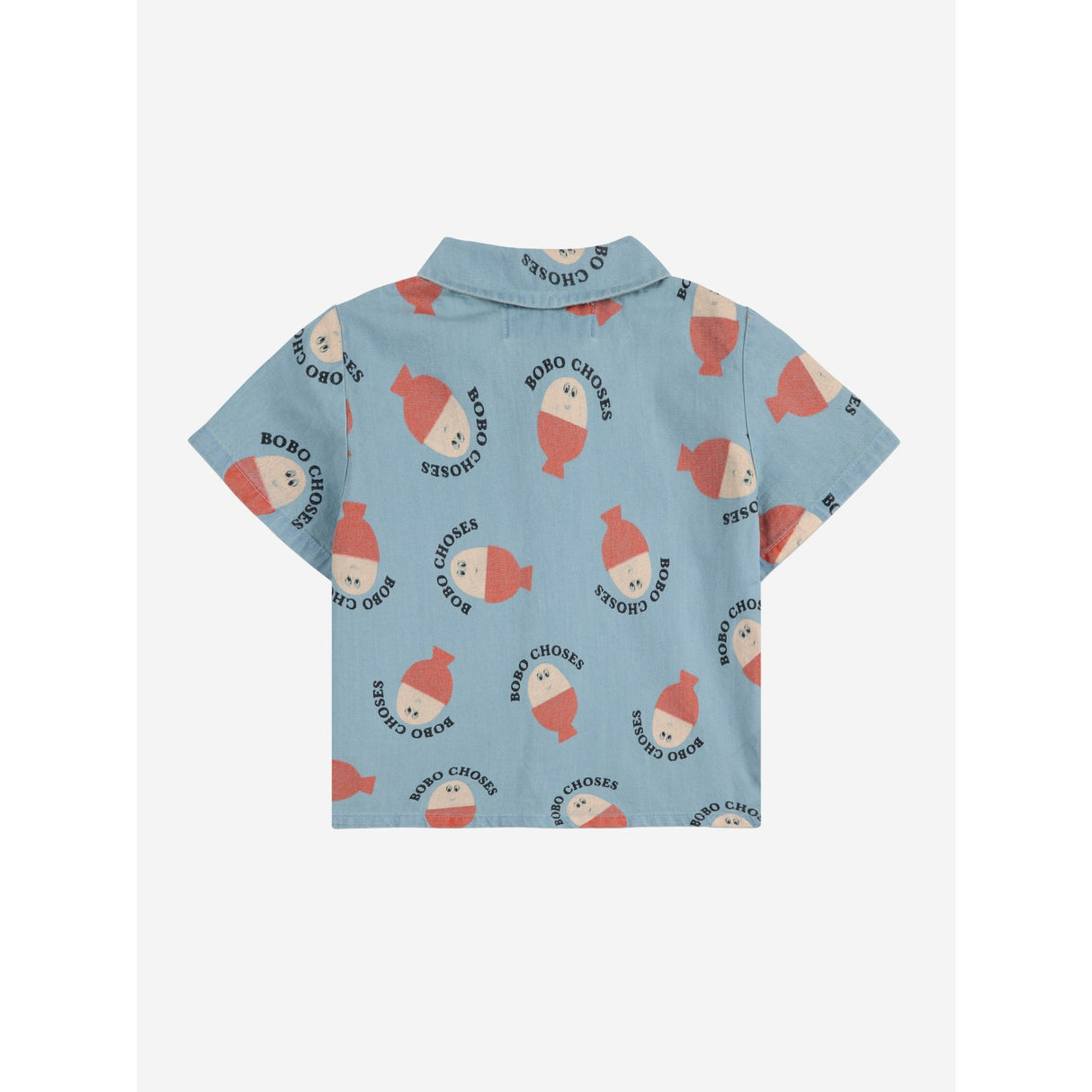 Bobo Choses Ljus Blue Morning Egg All Över Denim Skjorta