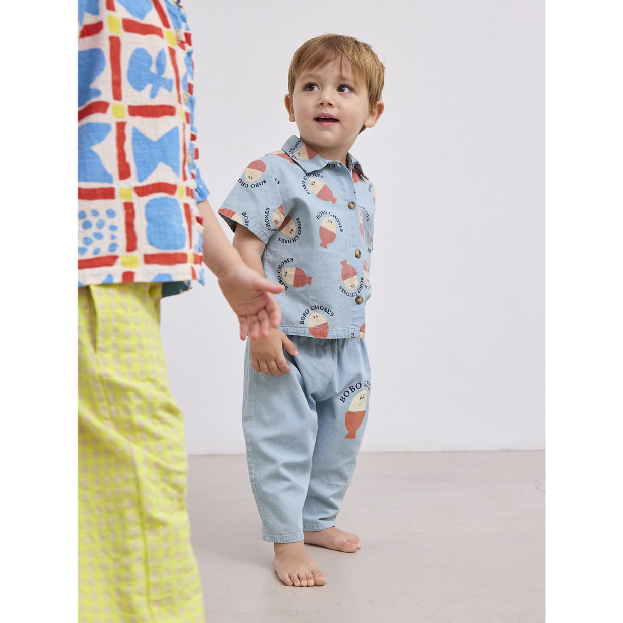 Bobo Choses Ljus Blue Morning Egg All Över Denim Skjorta