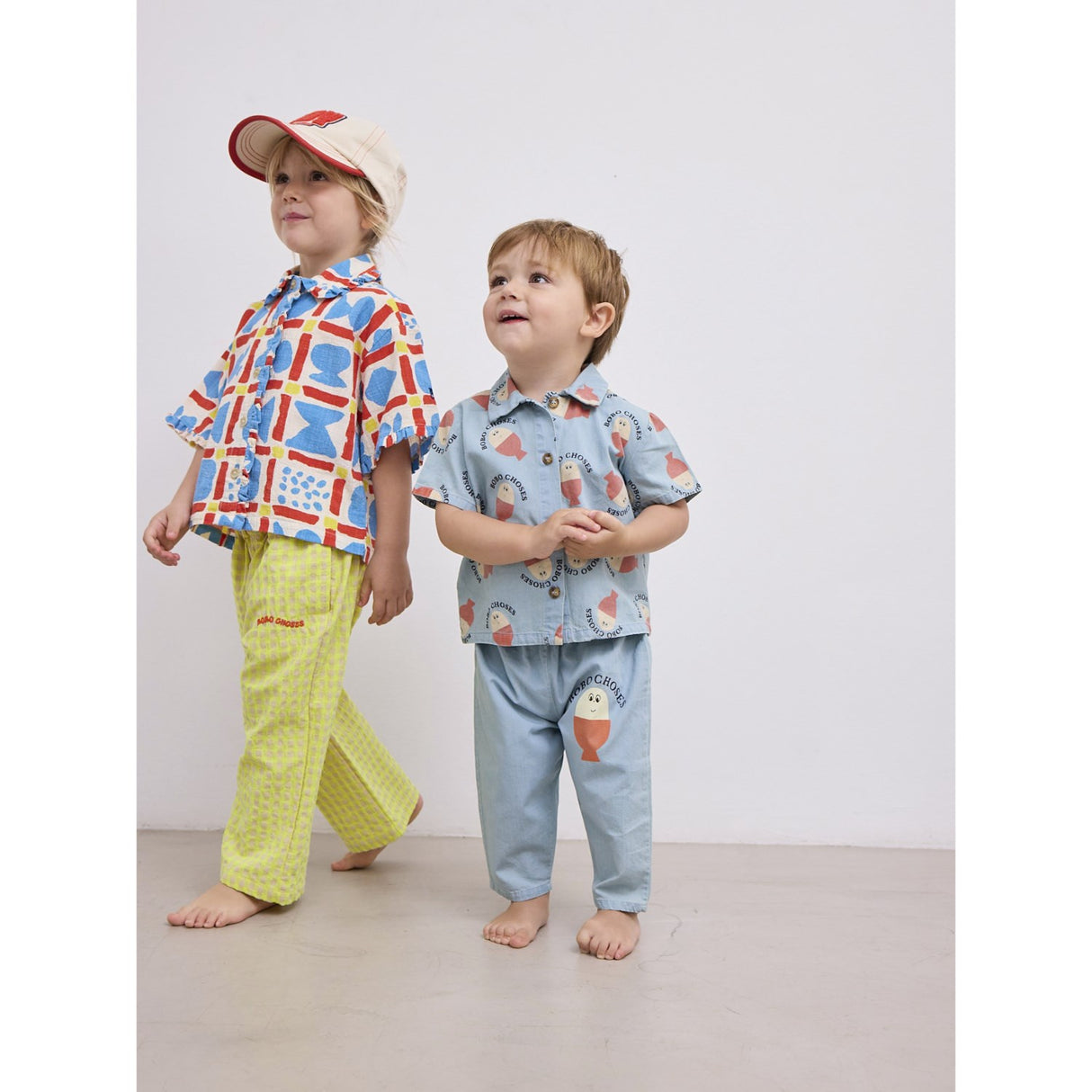 Bobo Choses Ljus Blue Morning Egg All Över Denim Skjorta