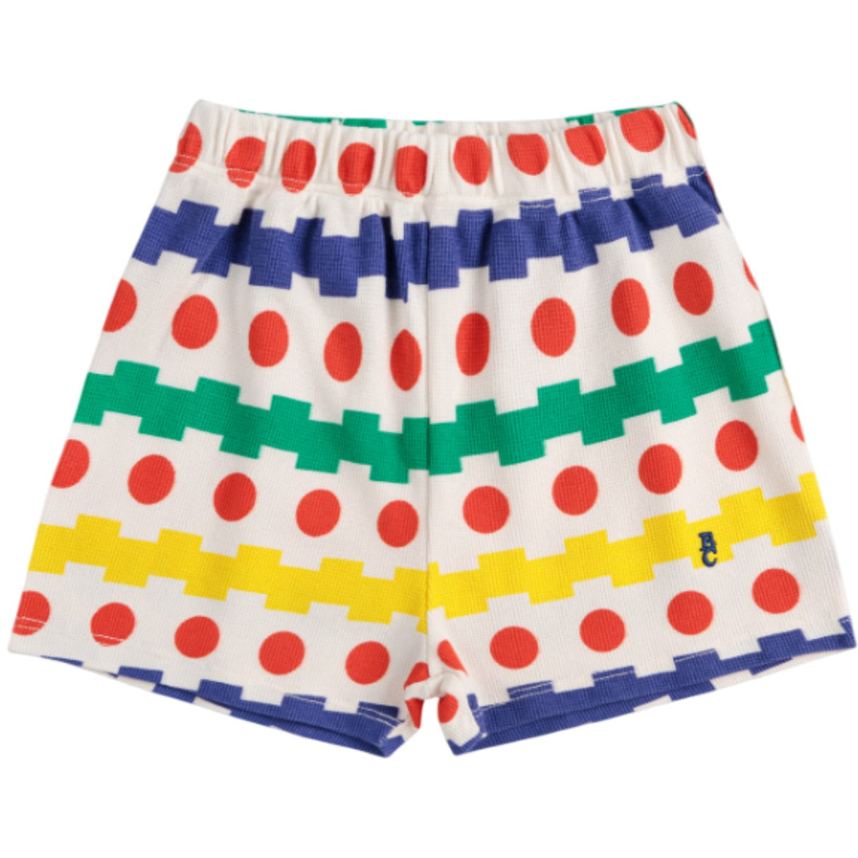Bobo Choses Offwhite Geometric All Över Waffle Shorts