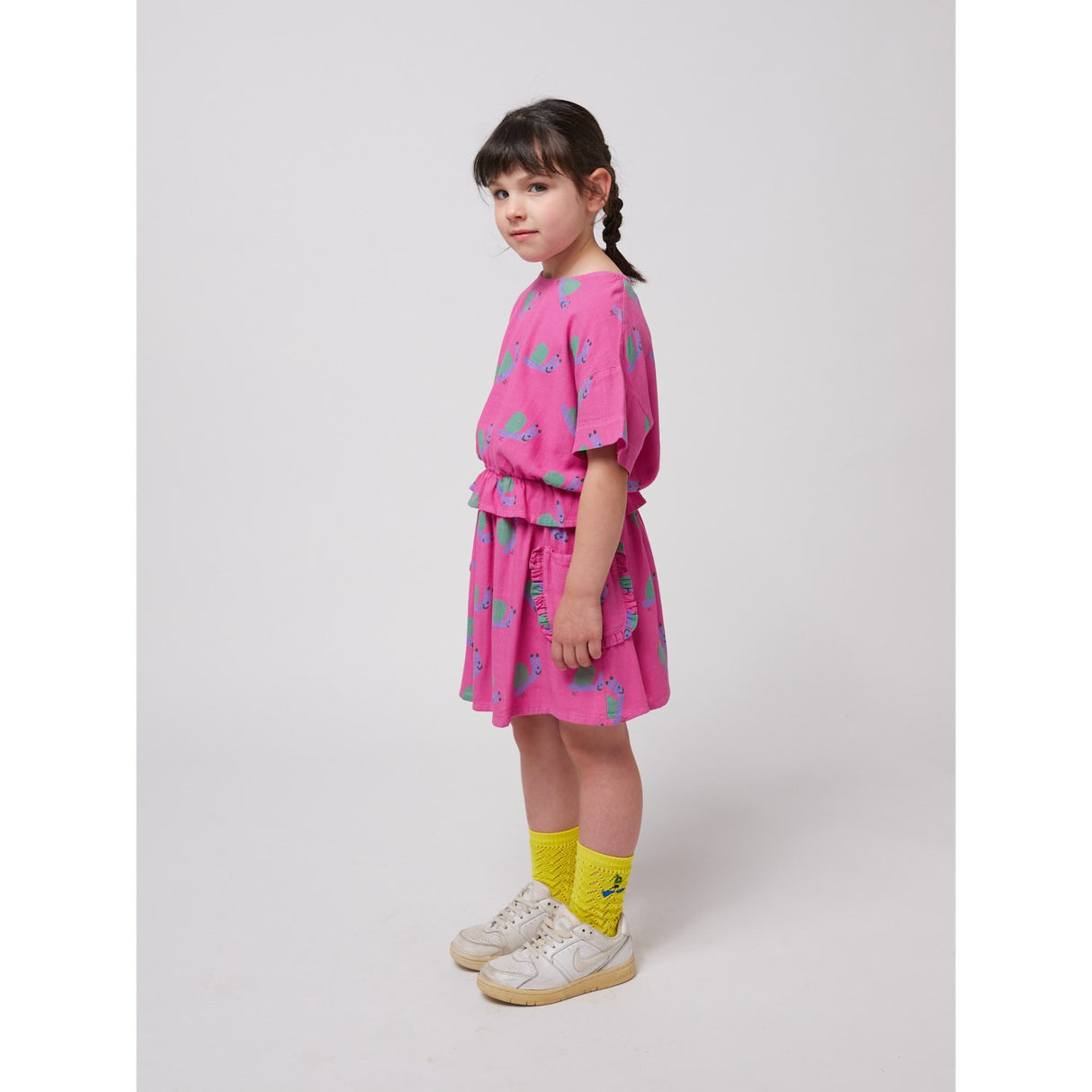 Bobo Choses Fuchsia Funny Snail All Över Woven Blus