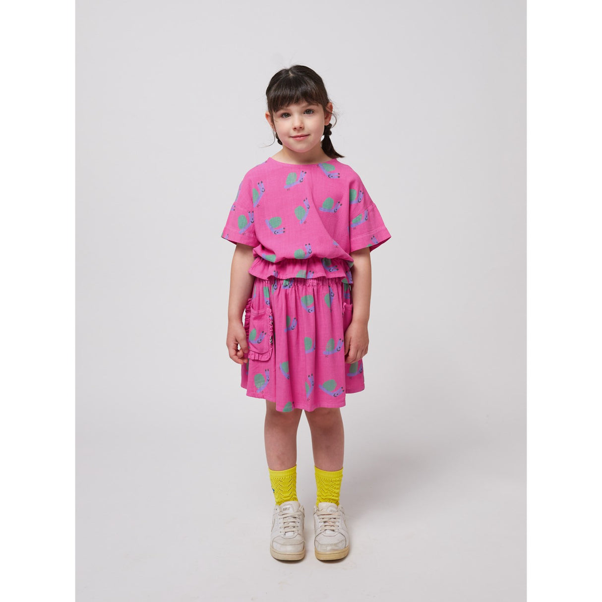 Bobo Choses Fuchsia Funny Snail All Över Woven Blus