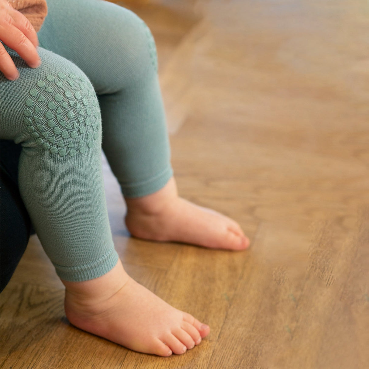 Gobabygo Dusty Blue Crawling Leggings Organic Bomull