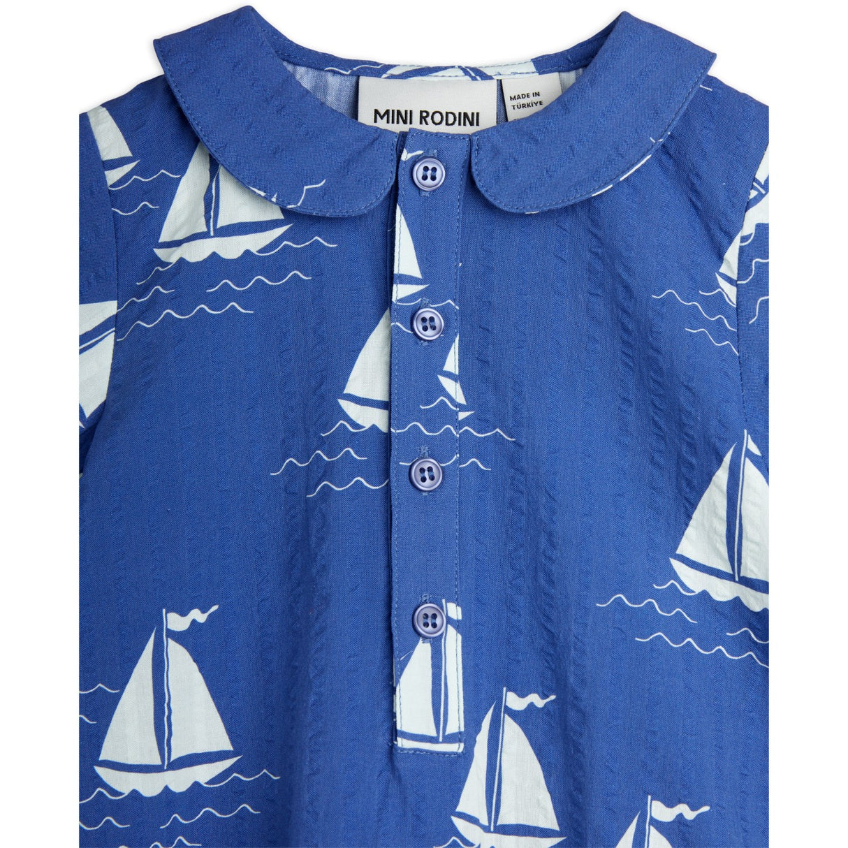 Mini Rodini Blue Sailing Boats AOP Woven Body