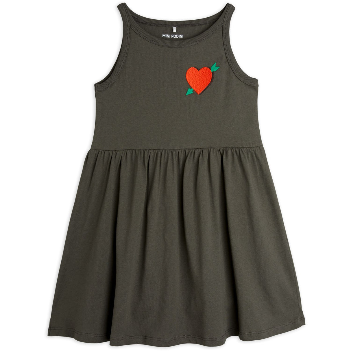 Mini Rodini Black Arrowed Heart Embroidery Tank Klänning