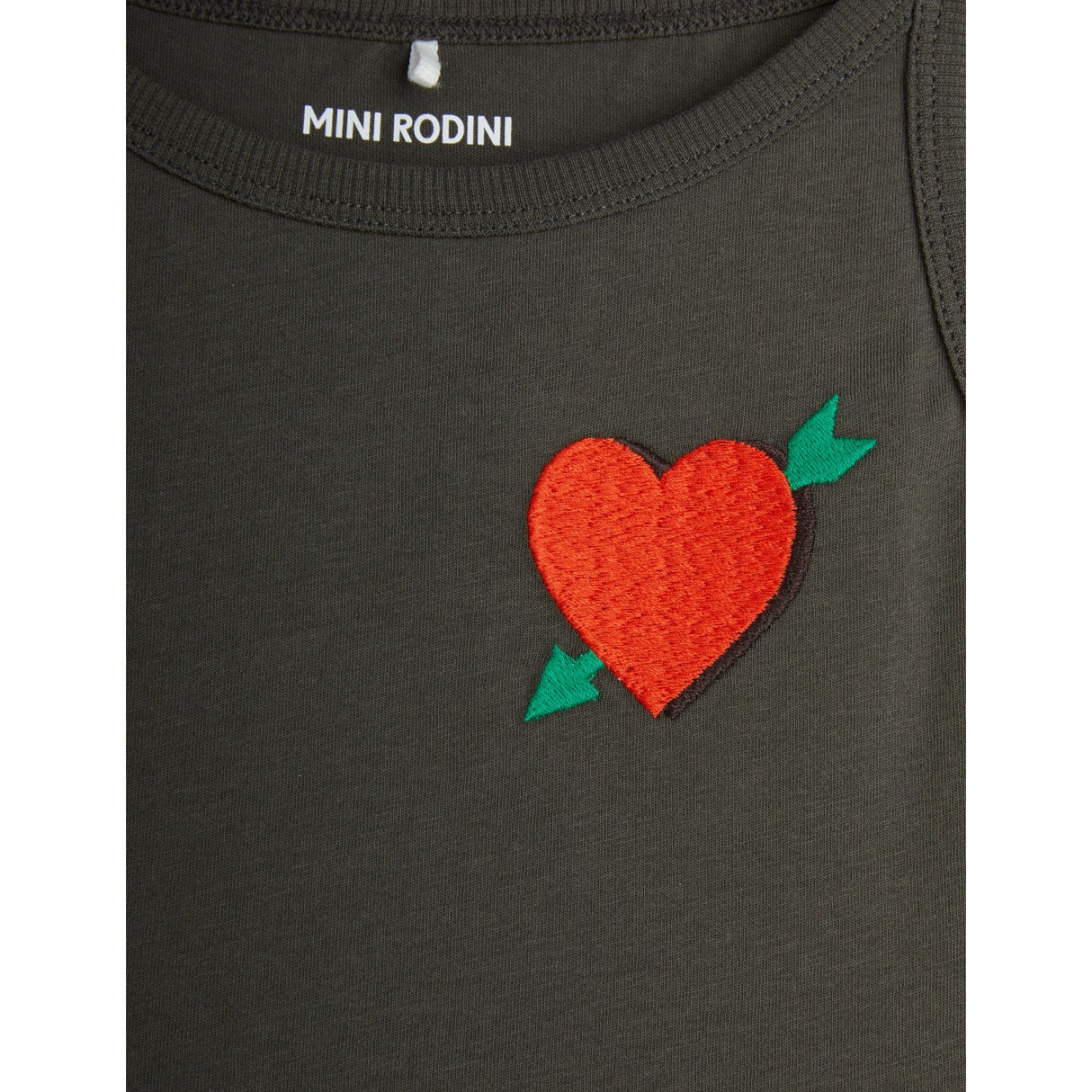 Mini Rodini Black Arrowed Heart Embroidery Tank Klänning