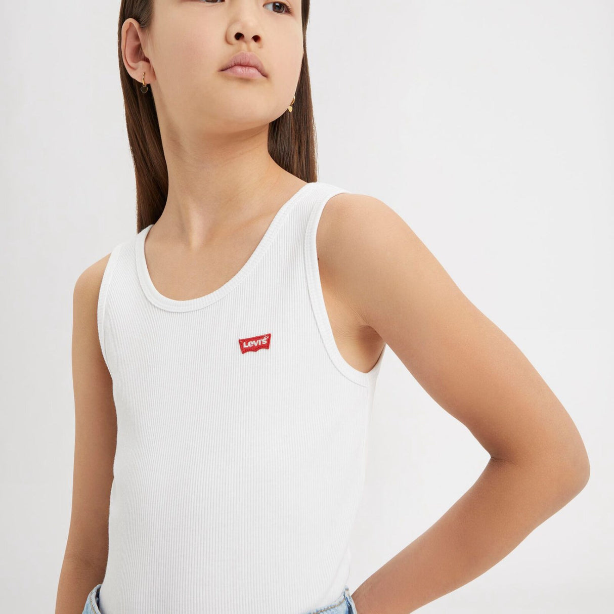 Levi's Bright White Lvg Meet Och Greet Ribbed Tank Topp
