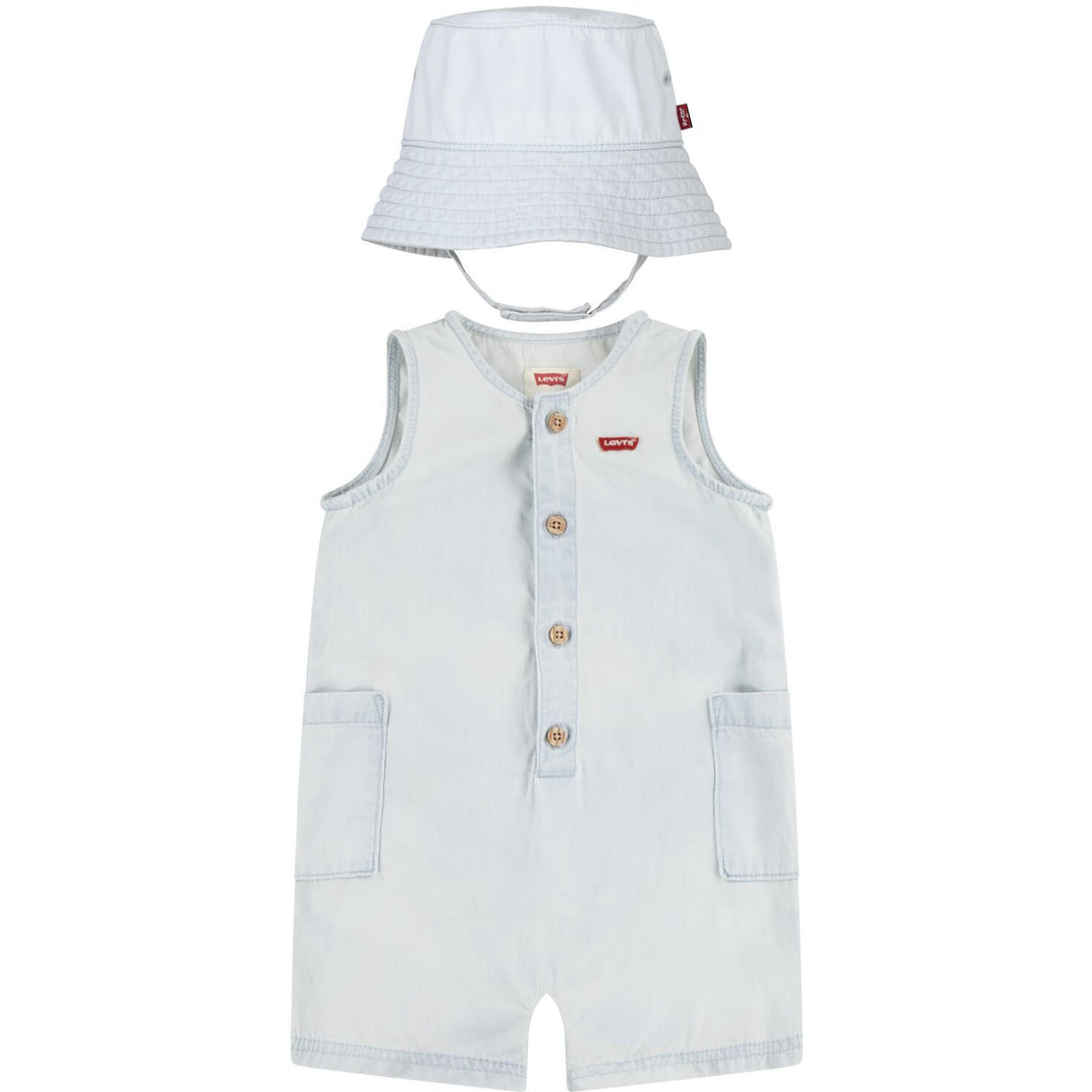 Levi's Blankcanvas Lvb Denim Romper & Hink Mössa
