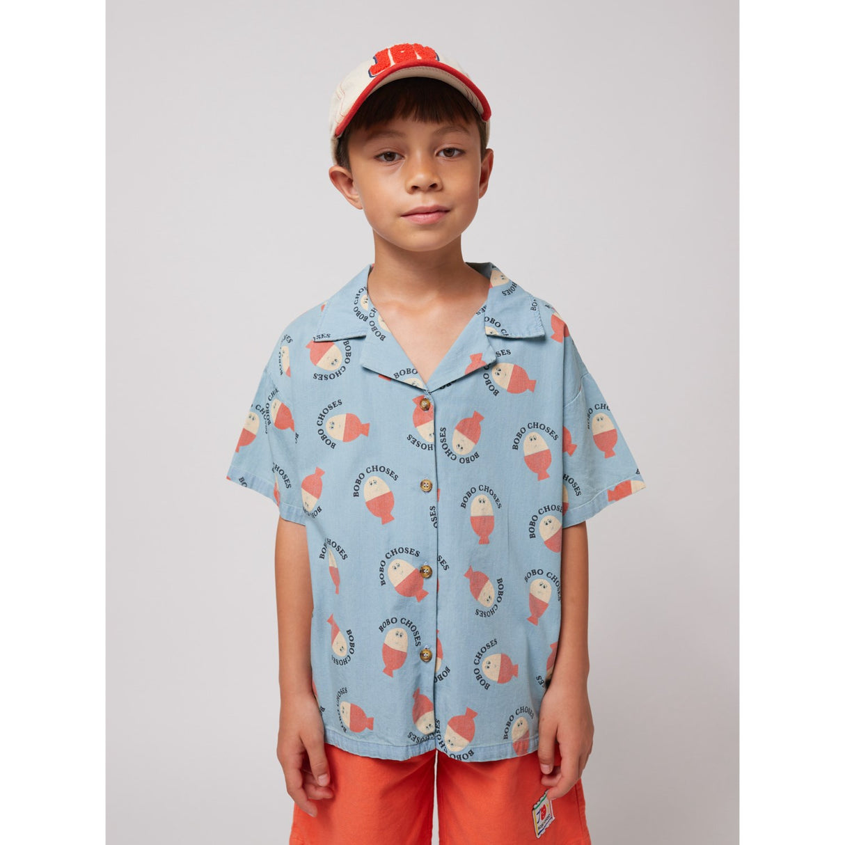 Bobo Choses Ljus Blue Morning Egg All Över Ljus Denim Skjorta