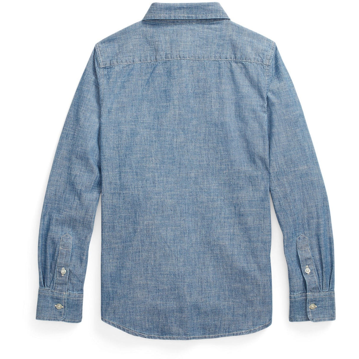 Polo Ralph Lauren Medium Blue Wash Girl Knap Front Skjorta