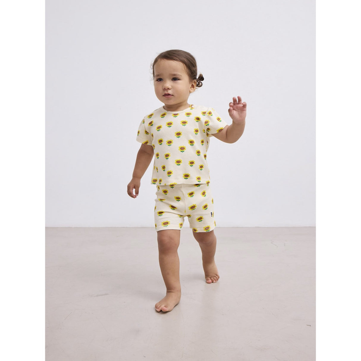 Bobo Choses Beige Sunflower All Över Kort Leggings