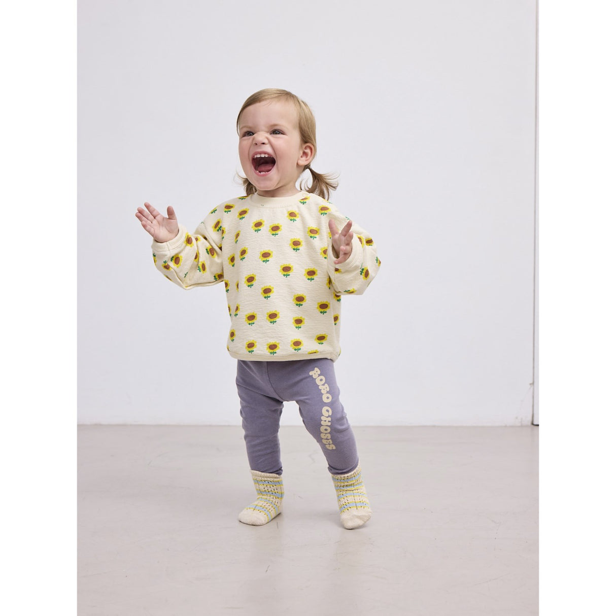 Bobo Choses Beige Sunflower All Över Sweatshirt