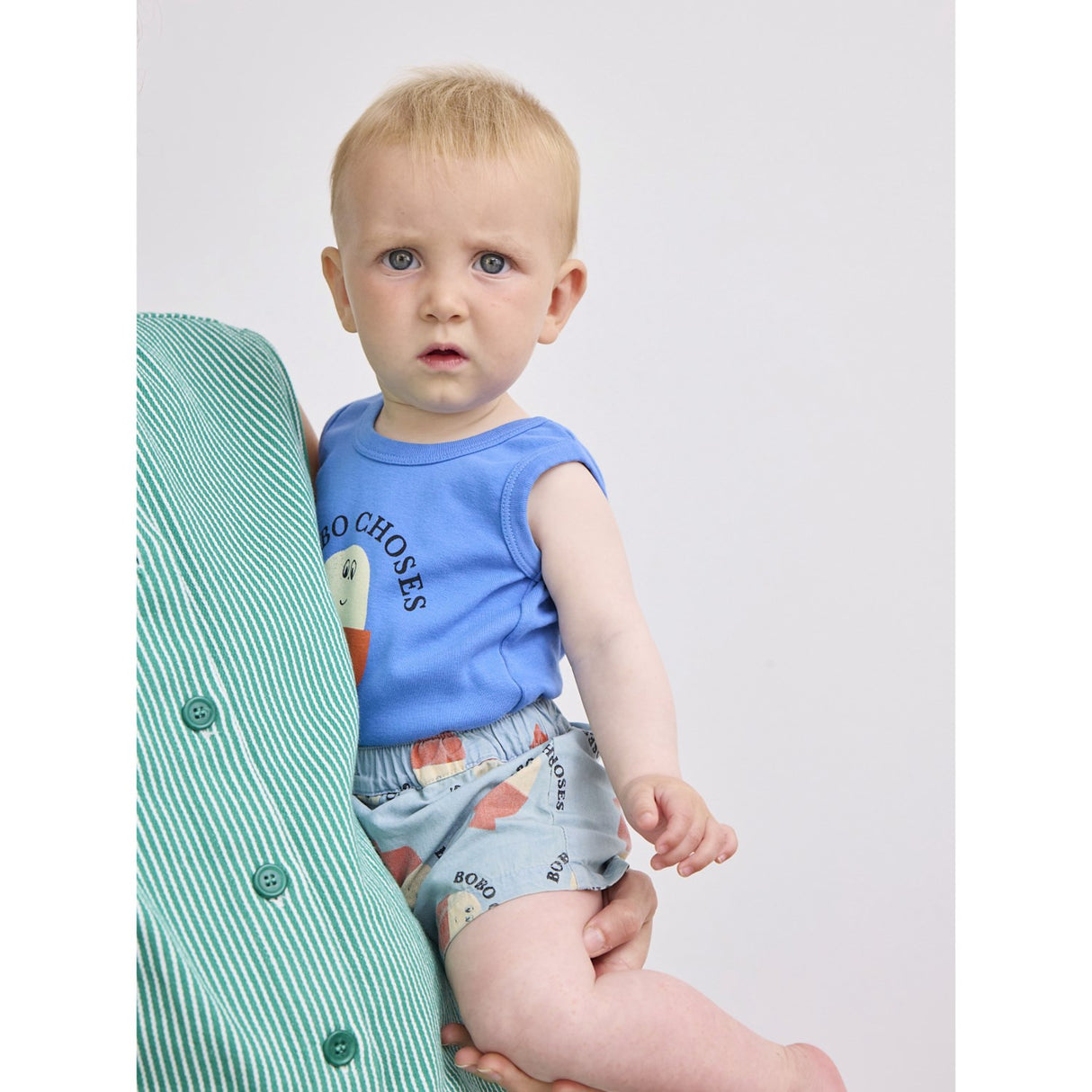 Bobo Choses Ljus Blue Morning Egg All Över Denim Shorts