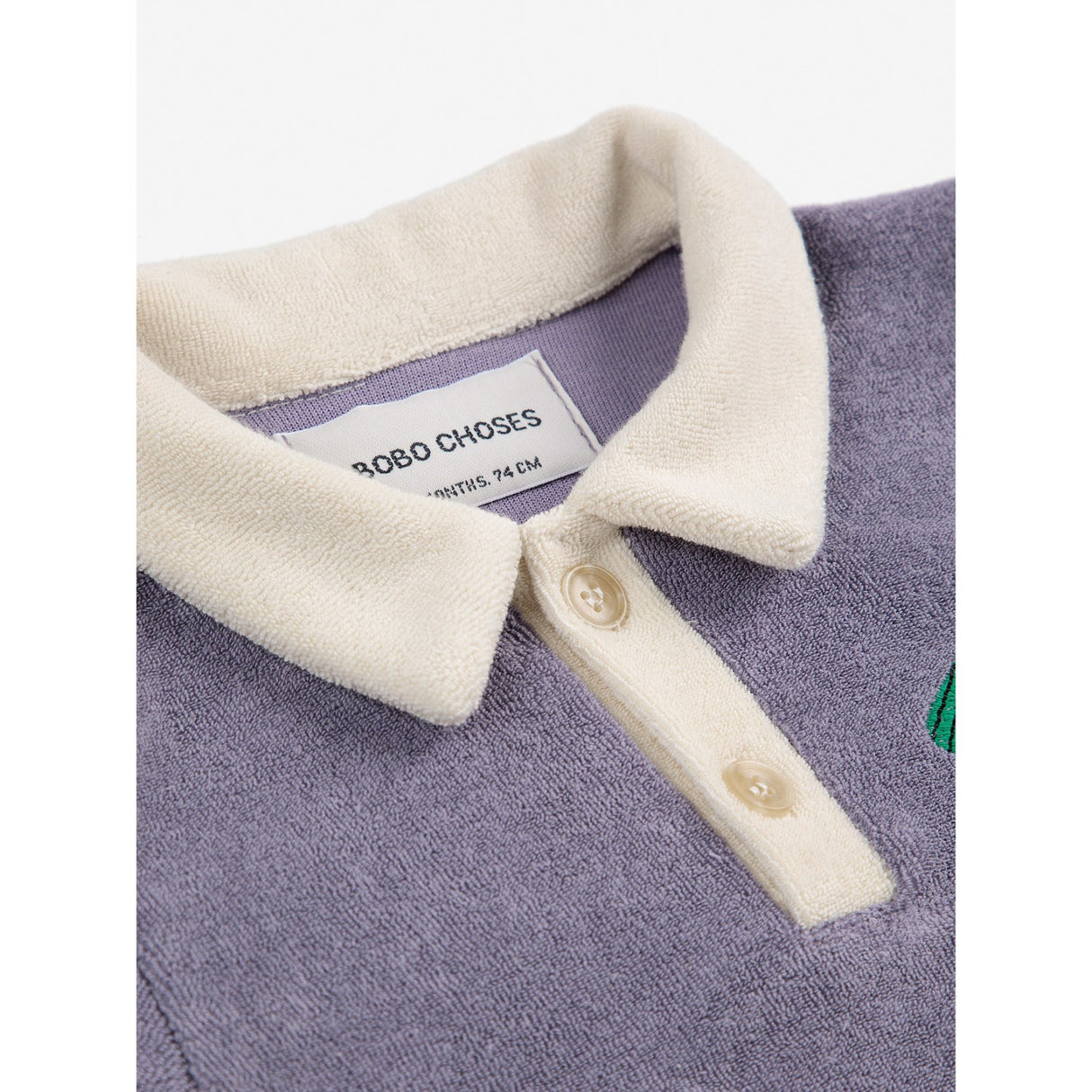 Bobo Choses Navy Blue Happy Dog Terry Cloth Pikétröja