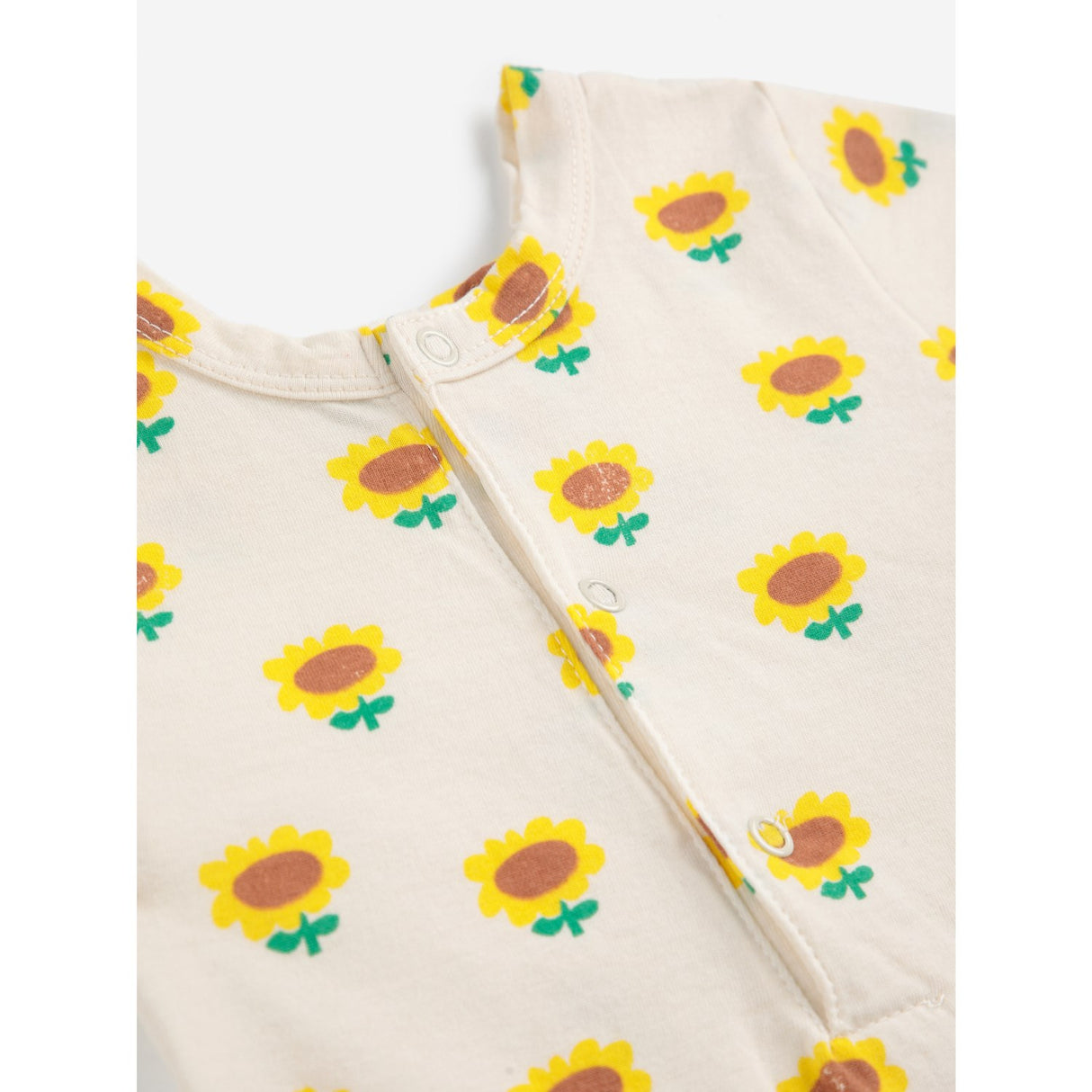 Bobo Choses Beige Sunflower All Över Playsuit