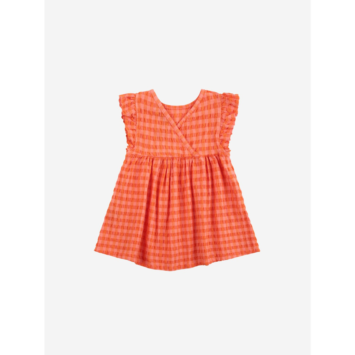 Bobo Choses Coral Pink Vichy Woven Klänning