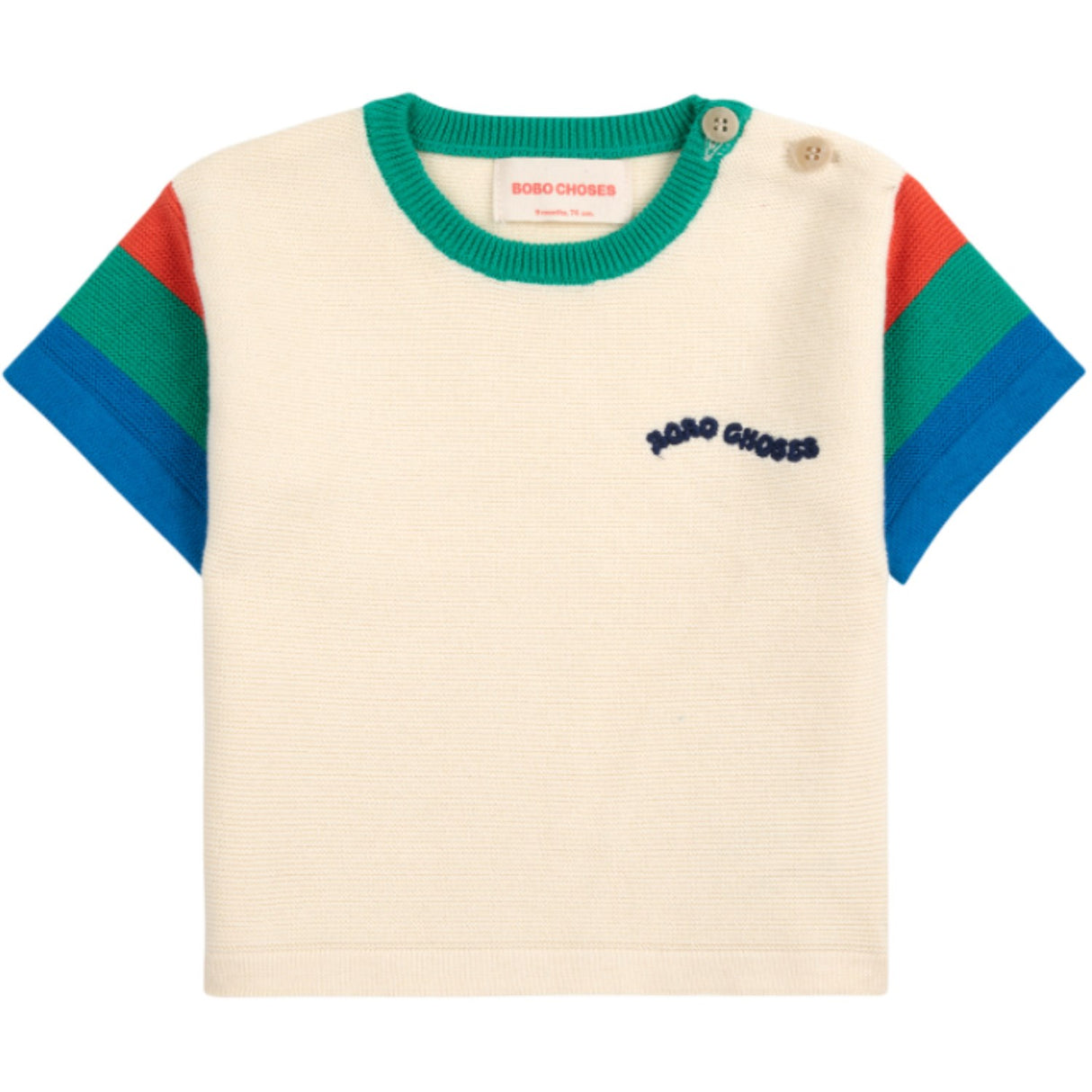 Bobo Choses Offwhite Färg Block Stickad T-Shirt