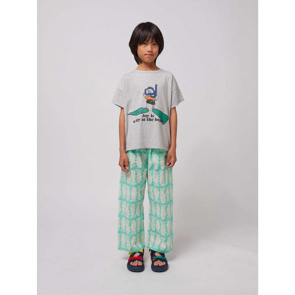 Bobo Choses Heather Grey A Day At The Strand T-Shirt