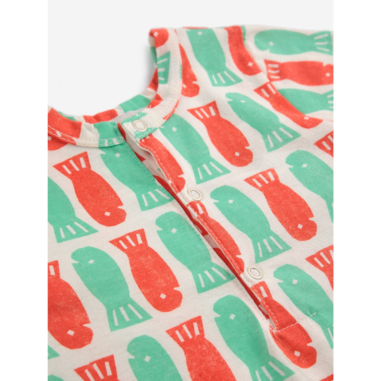 Bobo Choses Offwhite Lucky Fish All Över Playsuit