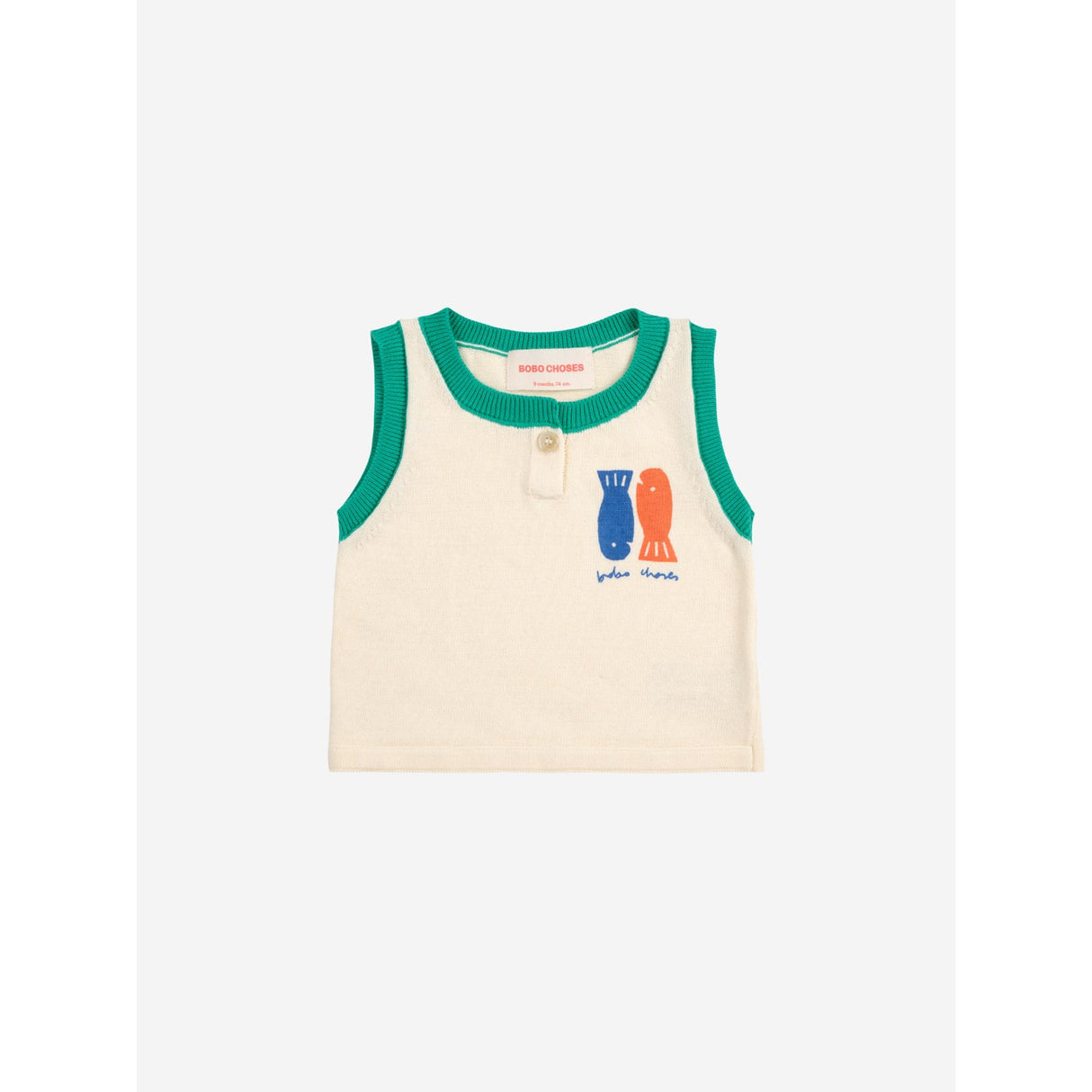 Bobo Choses Offwhite Lucky Fish Stickad Set