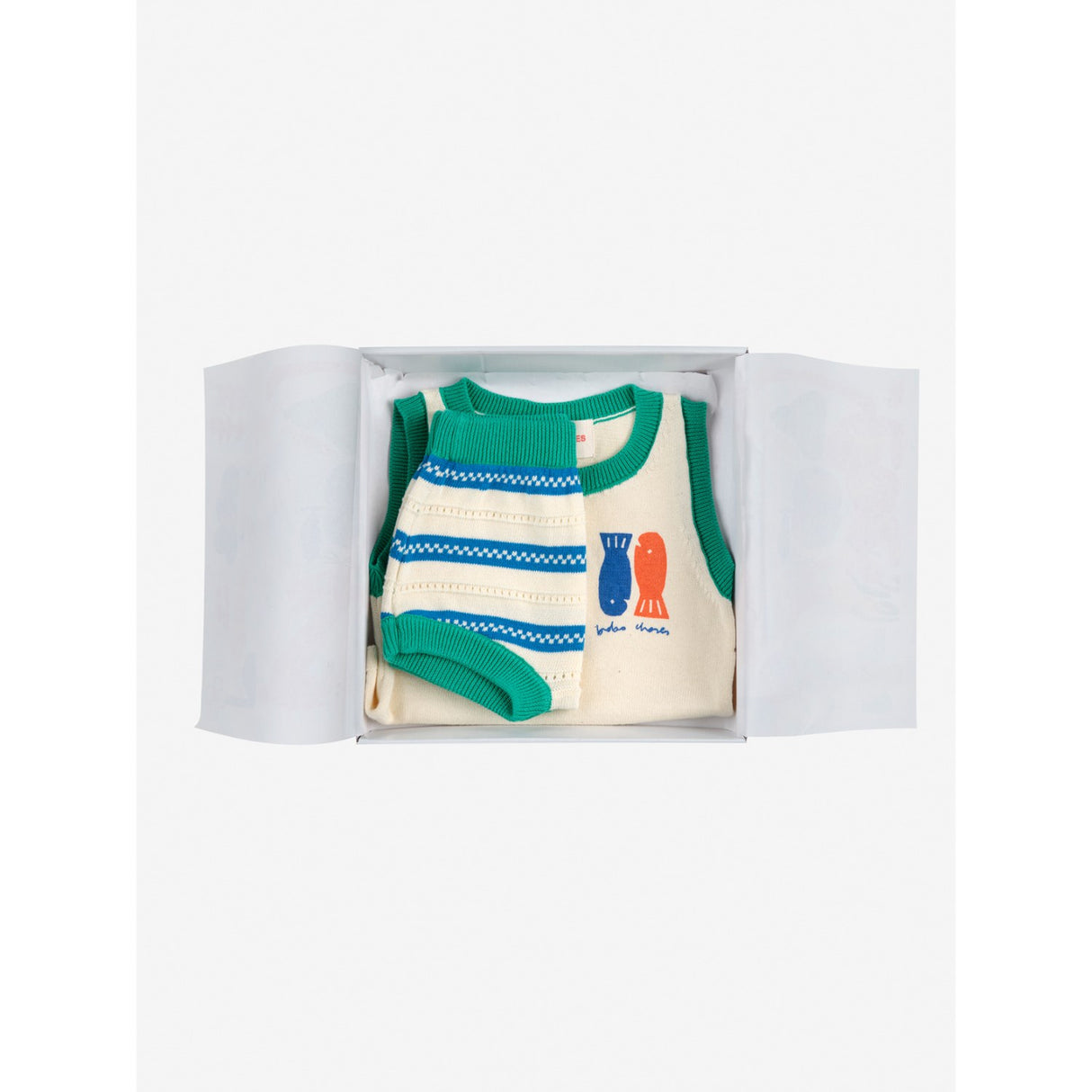 Bobo Choses Offwhite Lucky Fish Stickad Set