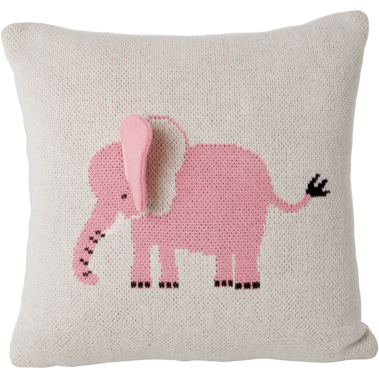 Rice Kids Elephant Cushion Med 3D Details Och Filler - Pink - Small