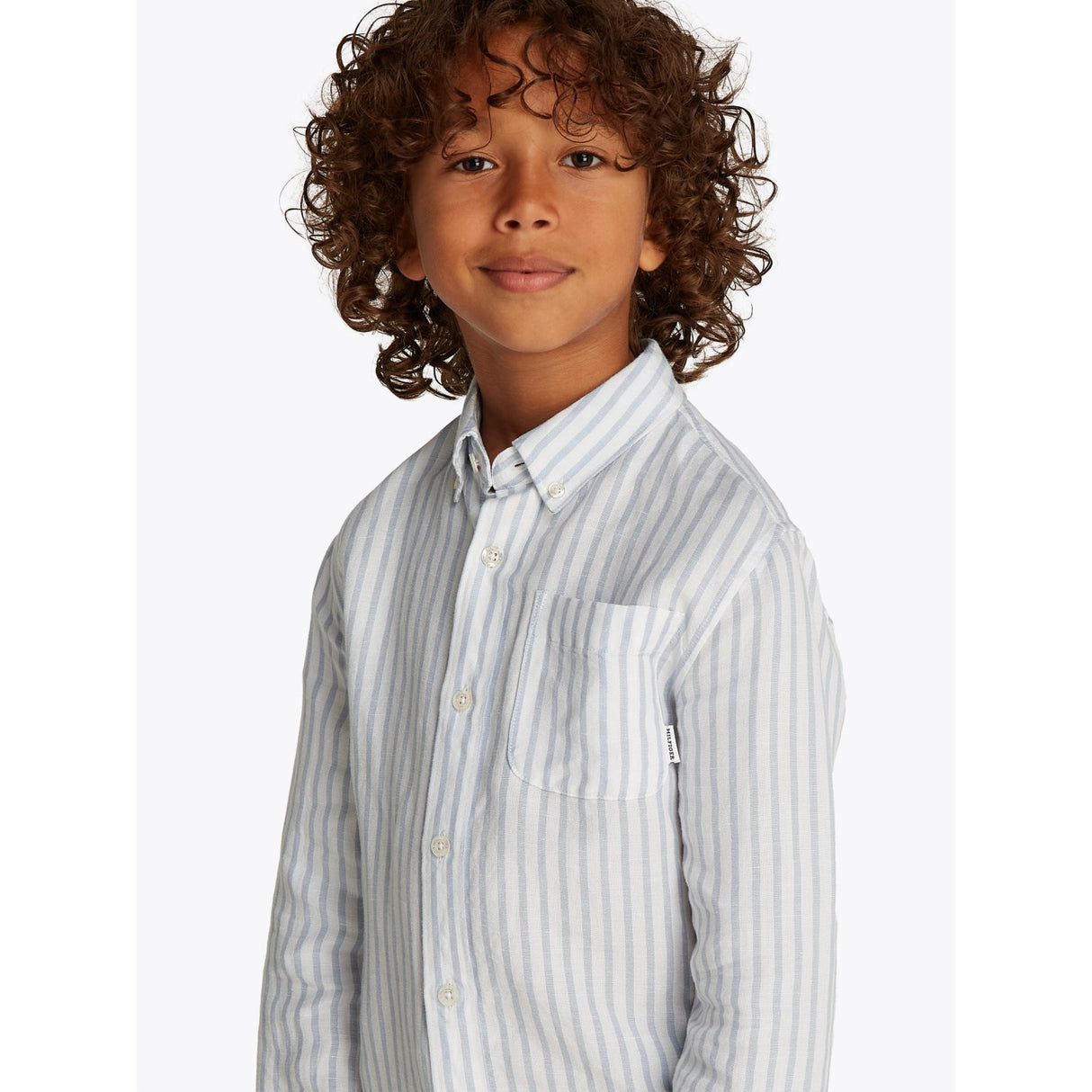 Tommy Hilfiger Breezy Blue Stripe Linne Blend Striped Skjorta LS