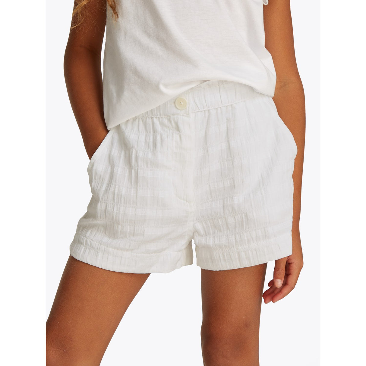 Tommy Hilfiger White Textured Bomull Shorts
