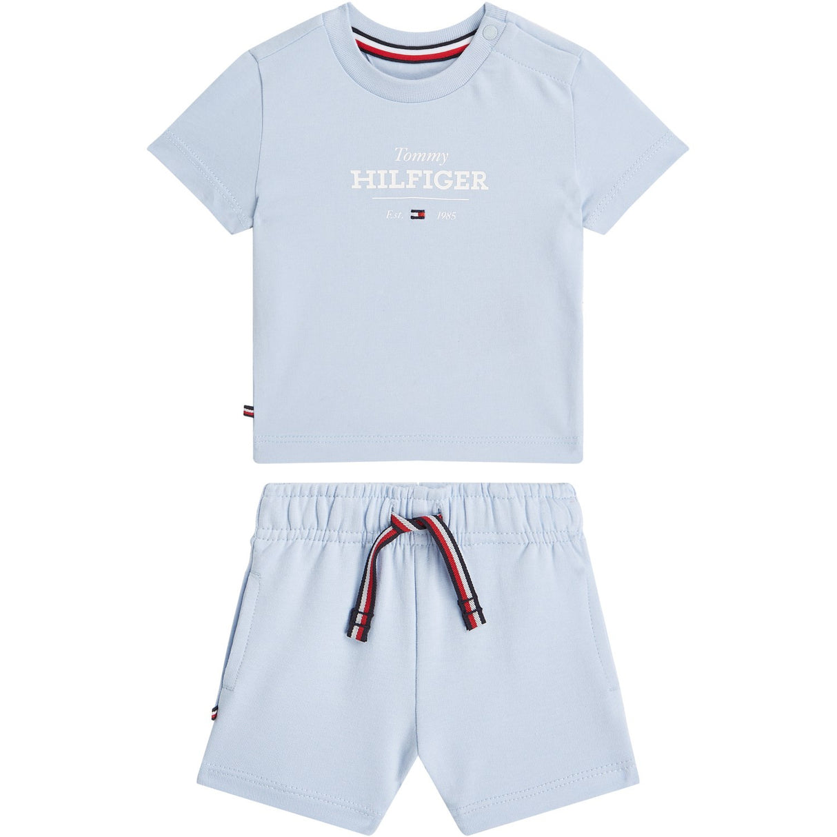 Tommy Hilfiger Breezy Blue Monotype Tee Och Kort Set