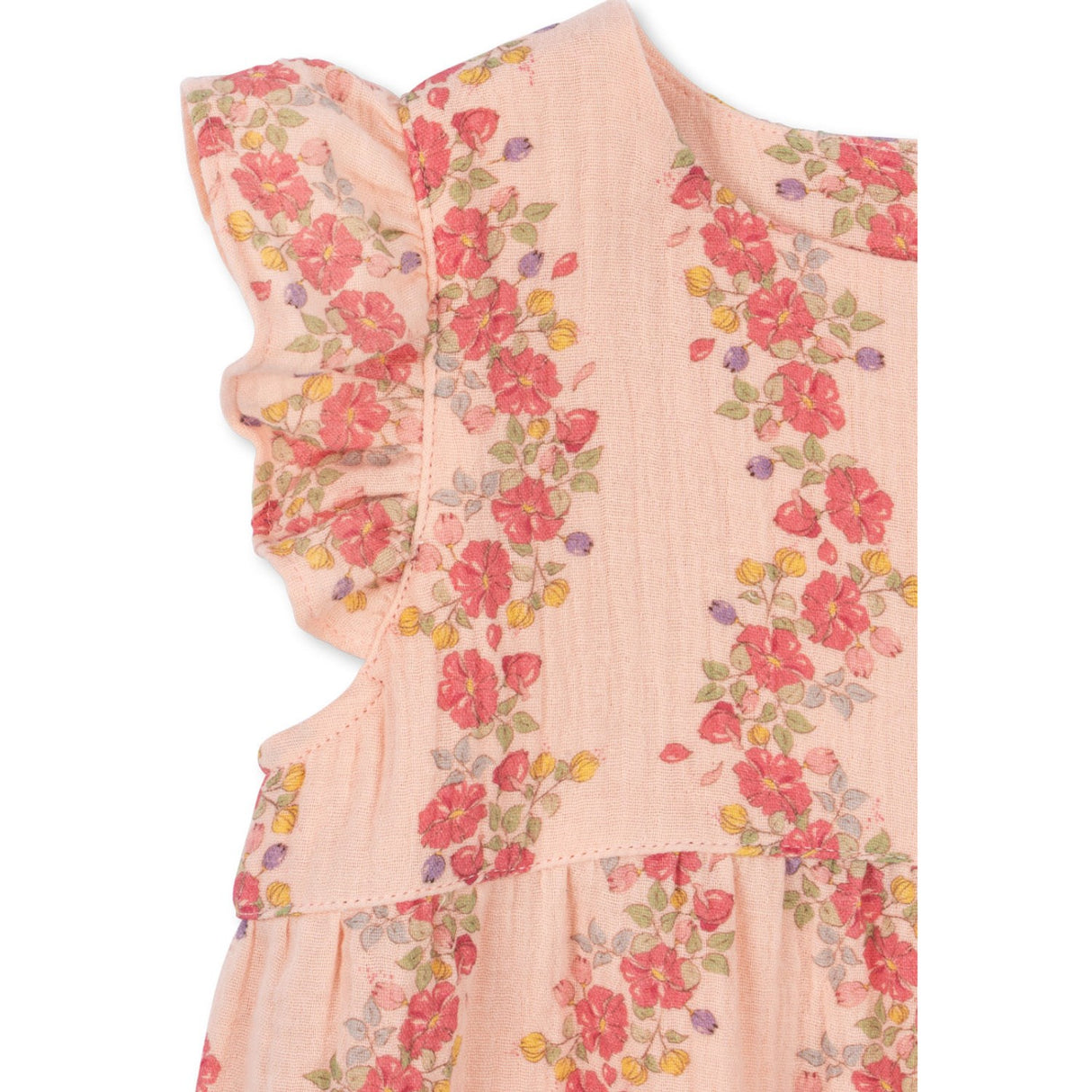 Konges Sløjd Floria Pink Coco Frill Romper Gots