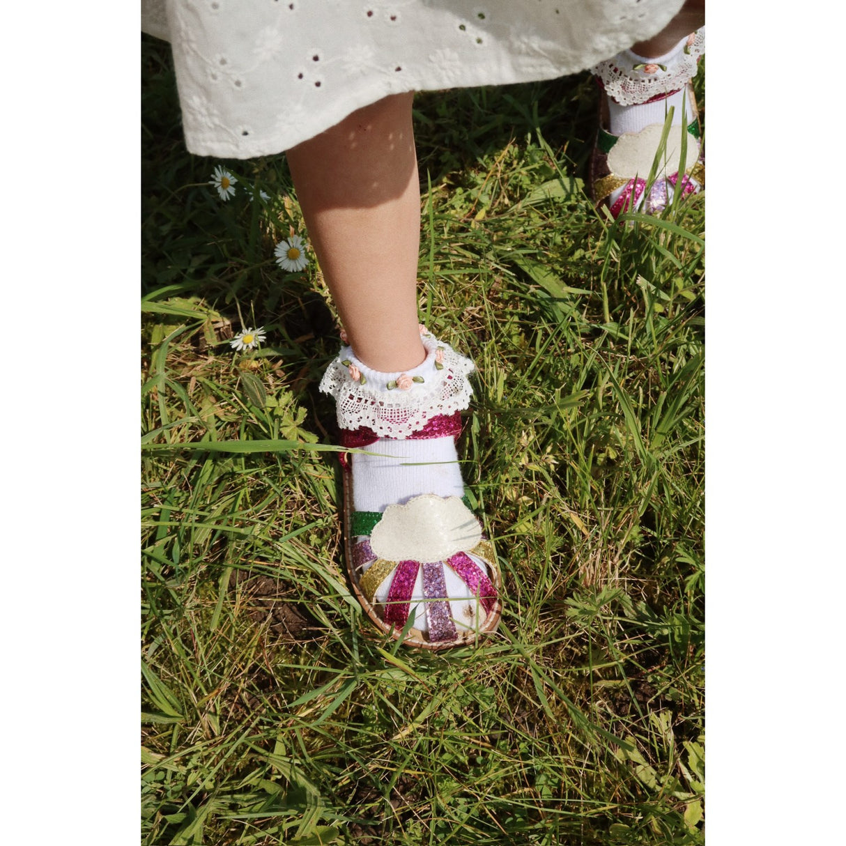 Konges Sløjd Optic White 2 Pack Lace Strumpor