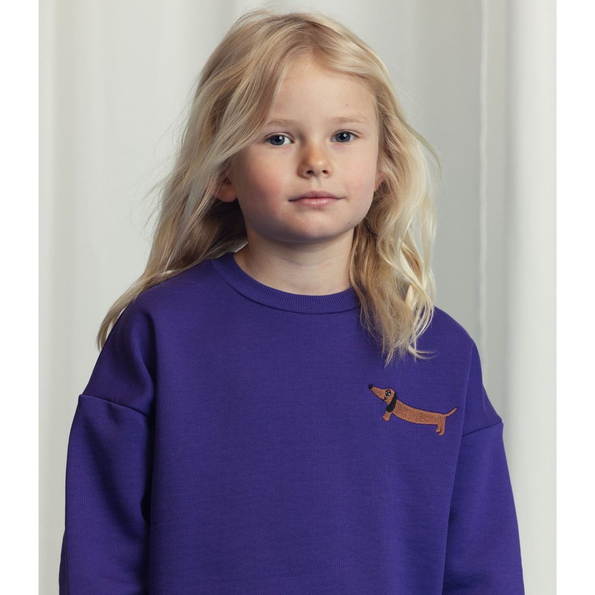 Mini Rodini Purple Dog Embroidery Sweatshirt