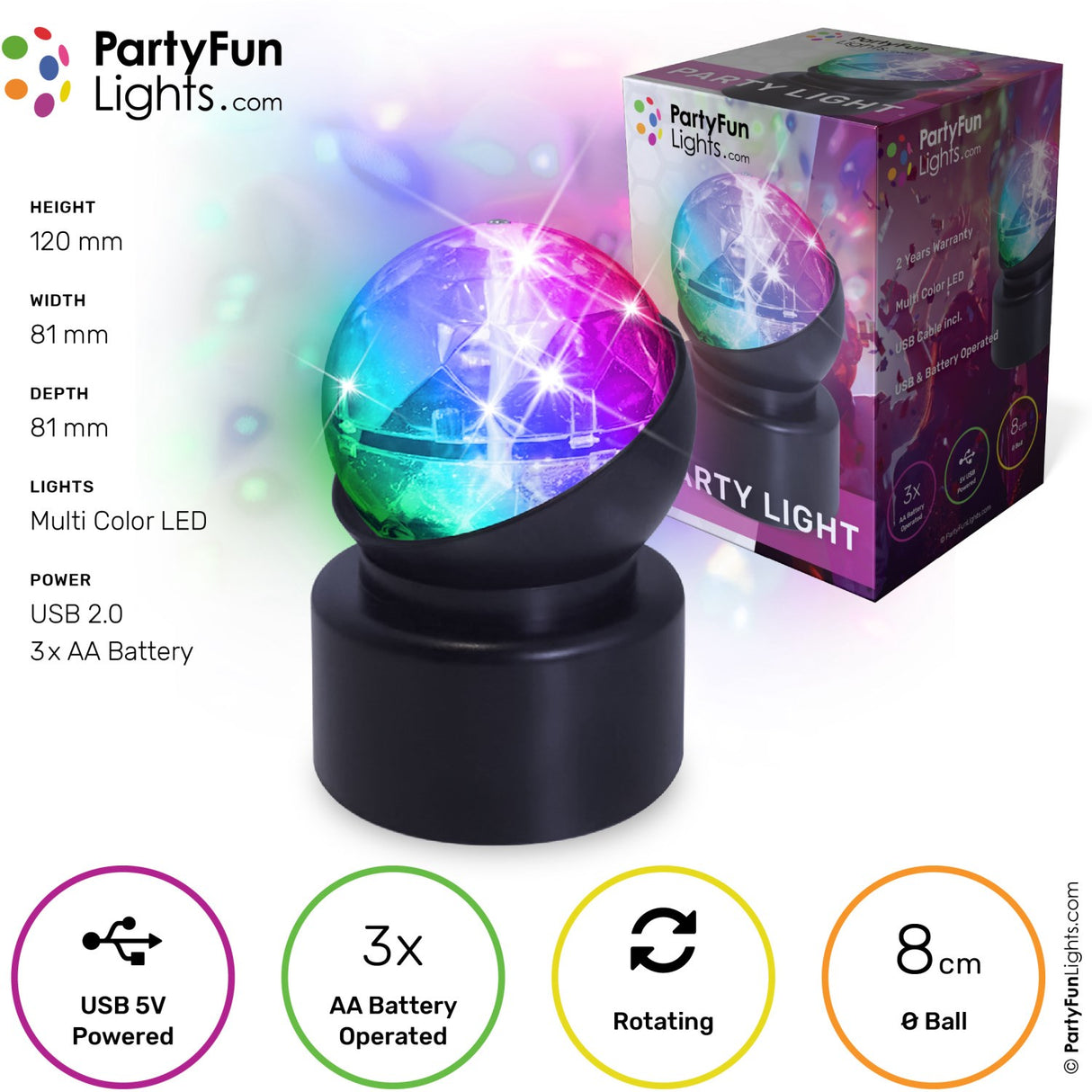 Party Funlight Mini Party Lampa Ø: 8cm
