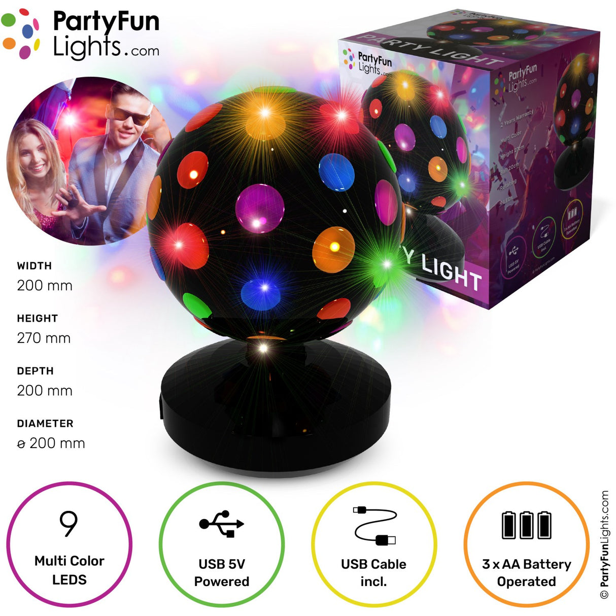 Party Funlight Disco Lampa Ø: 20cm