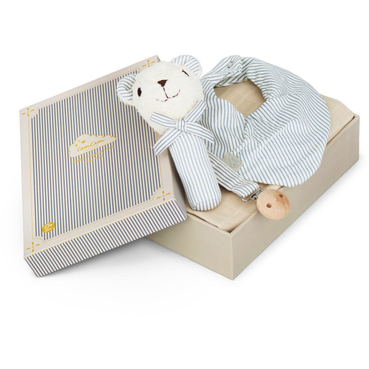 Cam Cam Copenhagen Classic Stripes Blue Baby Essentials Presentförpackning
