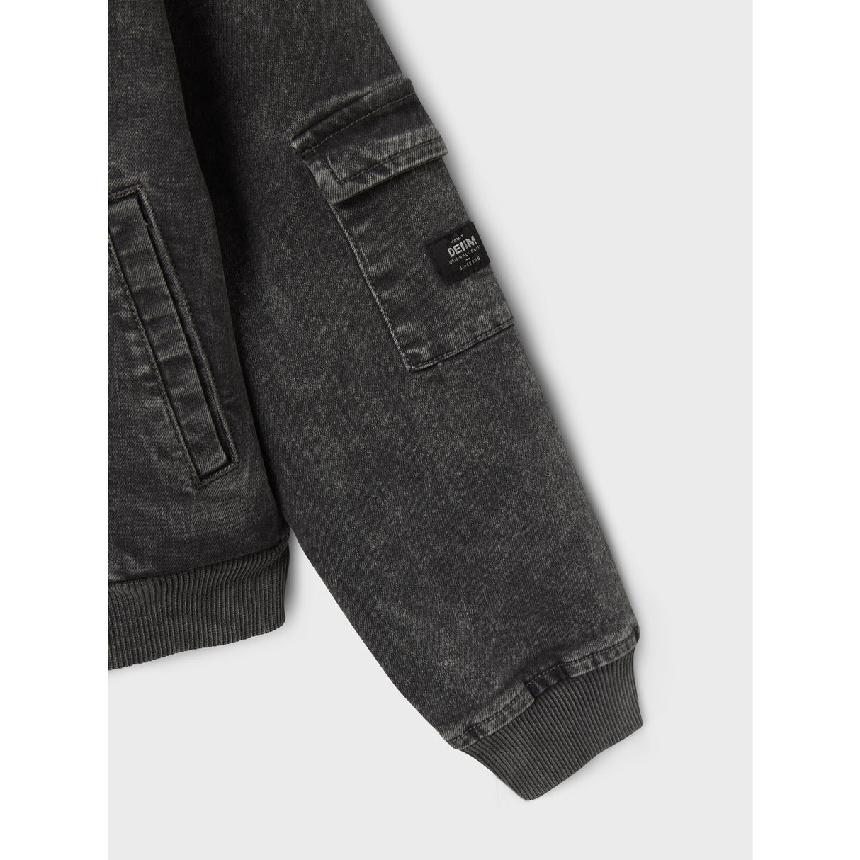 Name It Dark Grey Denim Luna Denim Bomber Jacka