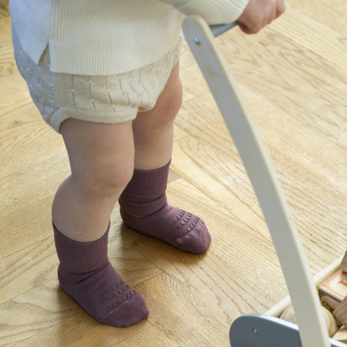 Gobabygo Misty Plum Non-Slip Strumpor Bambu